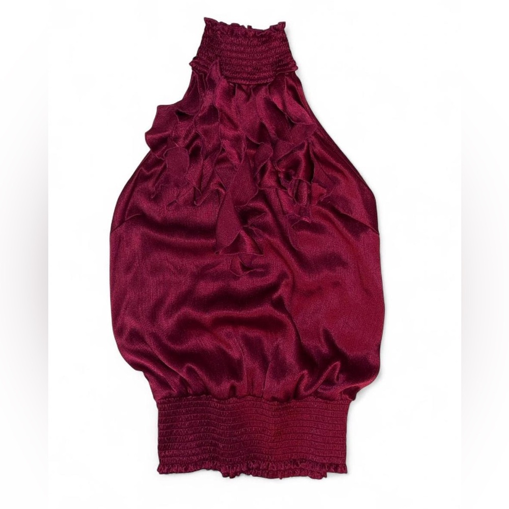 Cotton Express Dark Pink / Burgundy Silk Halter Top